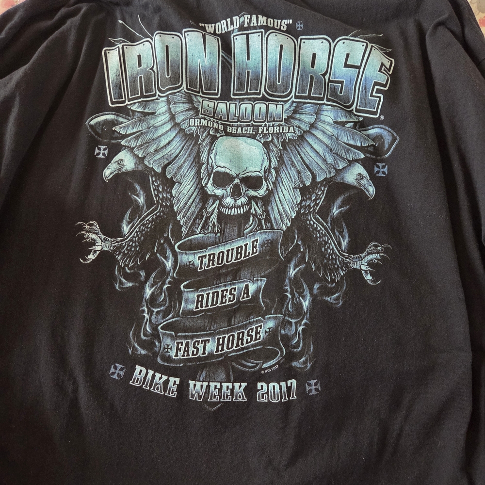 Iron Horse Saloon Daytona Black Graphic T-Shirt 4xl Long Sleeve